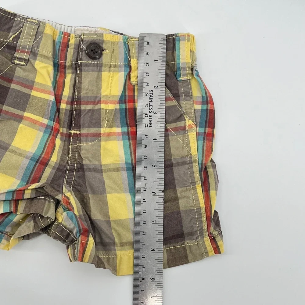 OshKosh Bgosh‎ Baby Boys Plaid Cargo Shorts Multi Color Cotton 12 Months Y2K
